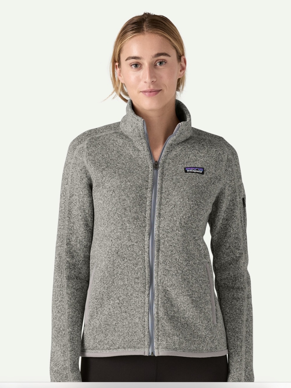 Patagonia Women’s Gray Heather Full‑Zip Teddy Jacket